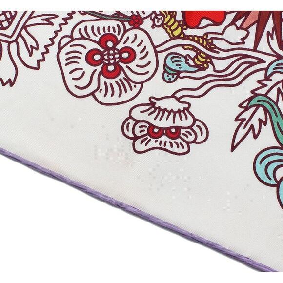 Hermès Carré 90 Cachet-cachet Fleurie Silk Scarf - Picture 6 of 10
